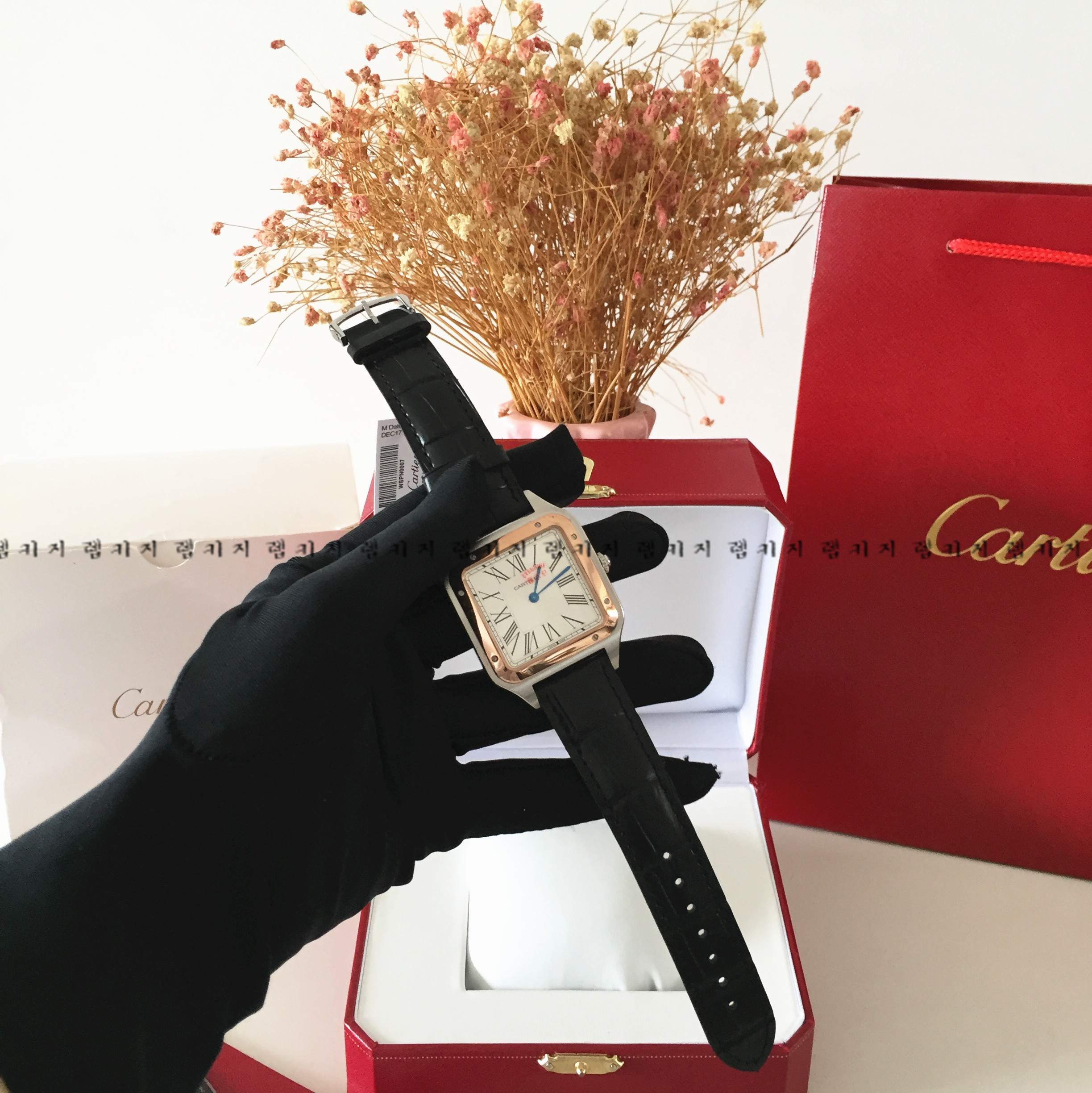 까르띠에 산토스 뒤몽 콤비 가죽시계